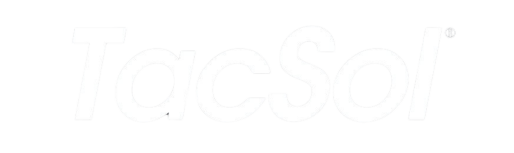 Logo with white text that says "TacSol"