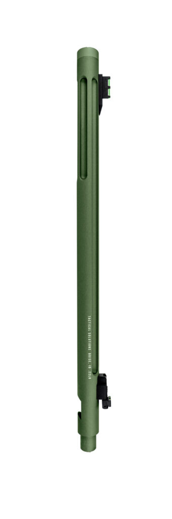 Vertical product image of the MATTE OLIVE DRAB X-RING OPEN SIGHT BARREL FOR RUGER® 10/22® RIFLES THREADED AND FLUTED