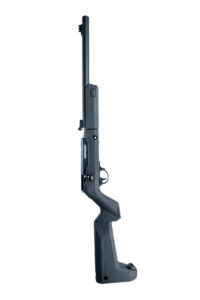 Vertical product image of the right side of the Owyhee Takedown Magnum Rifle .22WMR Black - Backpacker Black