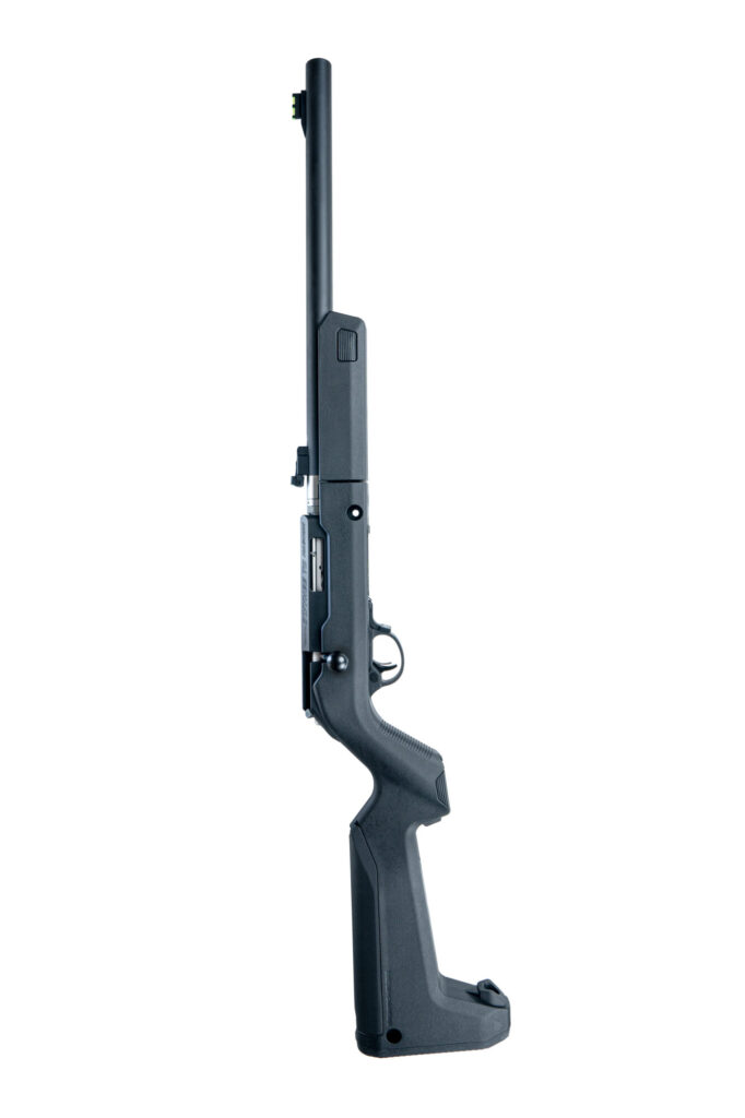 Vertical product image of the right side of the Owyhee Takedown Magnum Rifle .22WMR Black - Backpacker Black