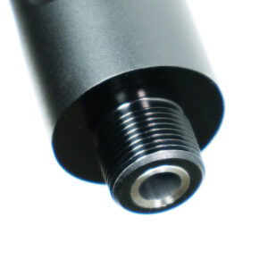 Very close up image of Threaded 1/2" X 28 component.