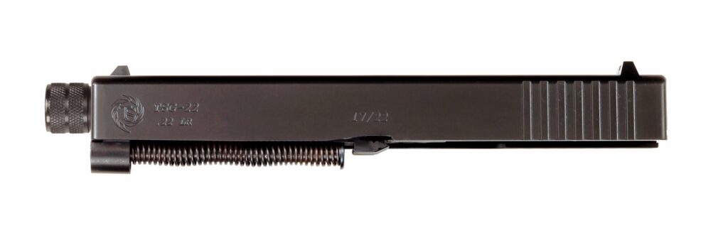 Side product view of the CONVERSION FOR GLOCK® MODEL 17/22 .22 LR - THREADED END.