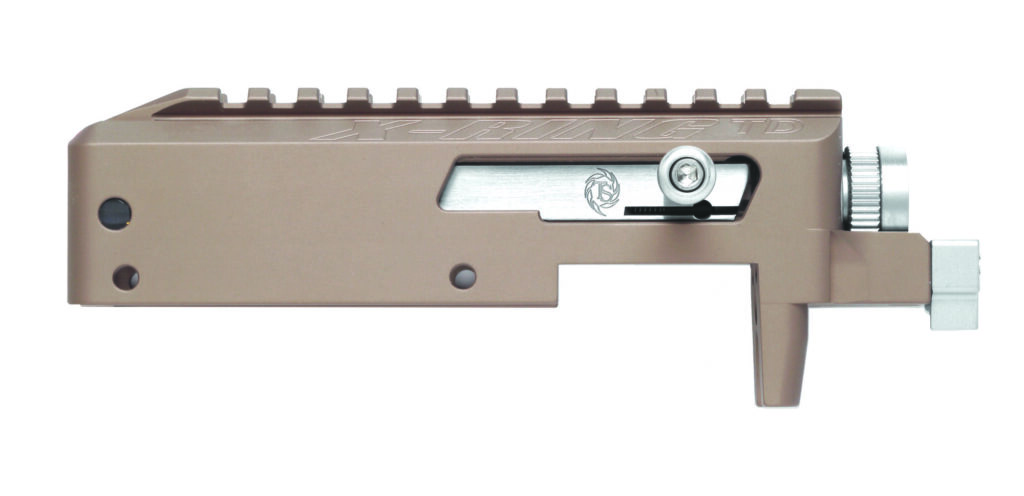 Product image of the right side of the QUICKSAND X-RING VR SEMI-AUTO TAKEDOWN RECEIVER .22 LR.