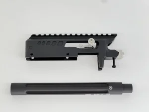 Product image of the GEN 2 Receiver with our 9” Fluted and Threaded X-RING Pistol Barrel
