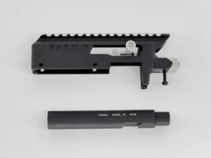 Product image of our GEN 2 Receiver with our 6” Non-Fluted and Threaded X-RING Pistol Barrel
